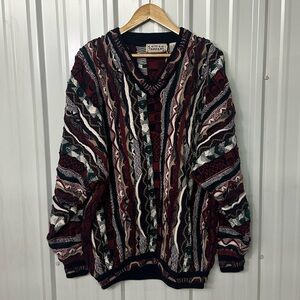 Vintage Cotton Traders Men’s Cosby Style 3D Knit Sweater Retro Grandpa Core 2X